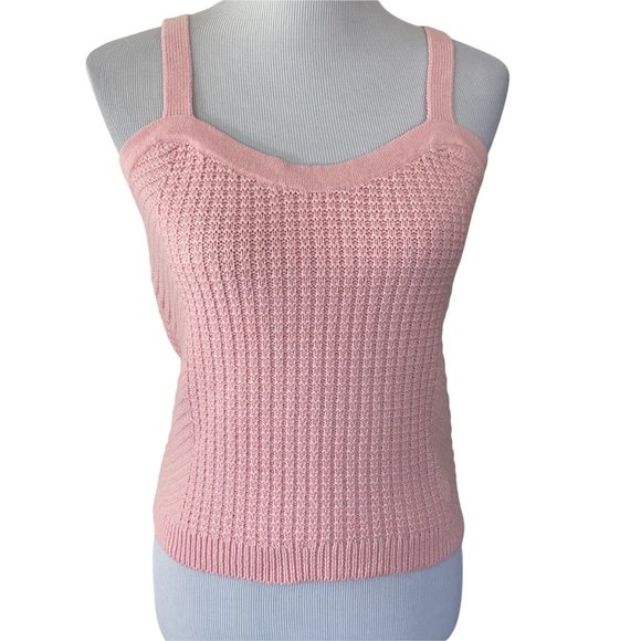 Sandy Liang Tops - Sandy Liang x Target Pale Pink Waffle Knit Sweater Tank Top  Large
